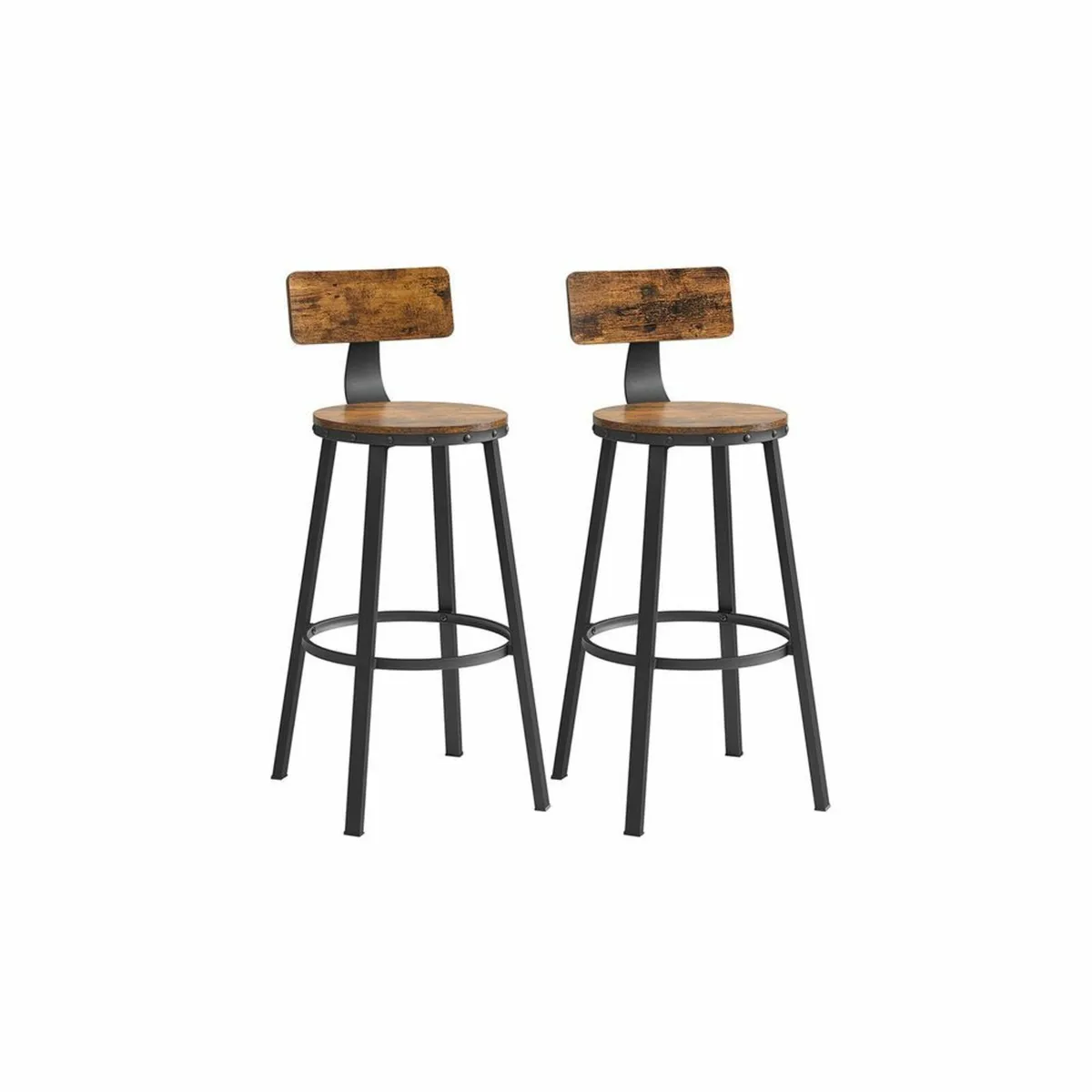 Industrial Design Bar Stools Set of 2 - Image 2