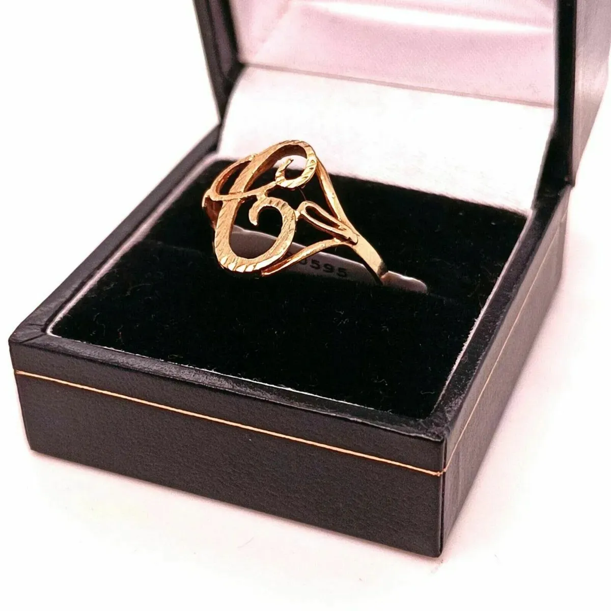 C Letter Ring, 10 k Yellow Gold - Image 3