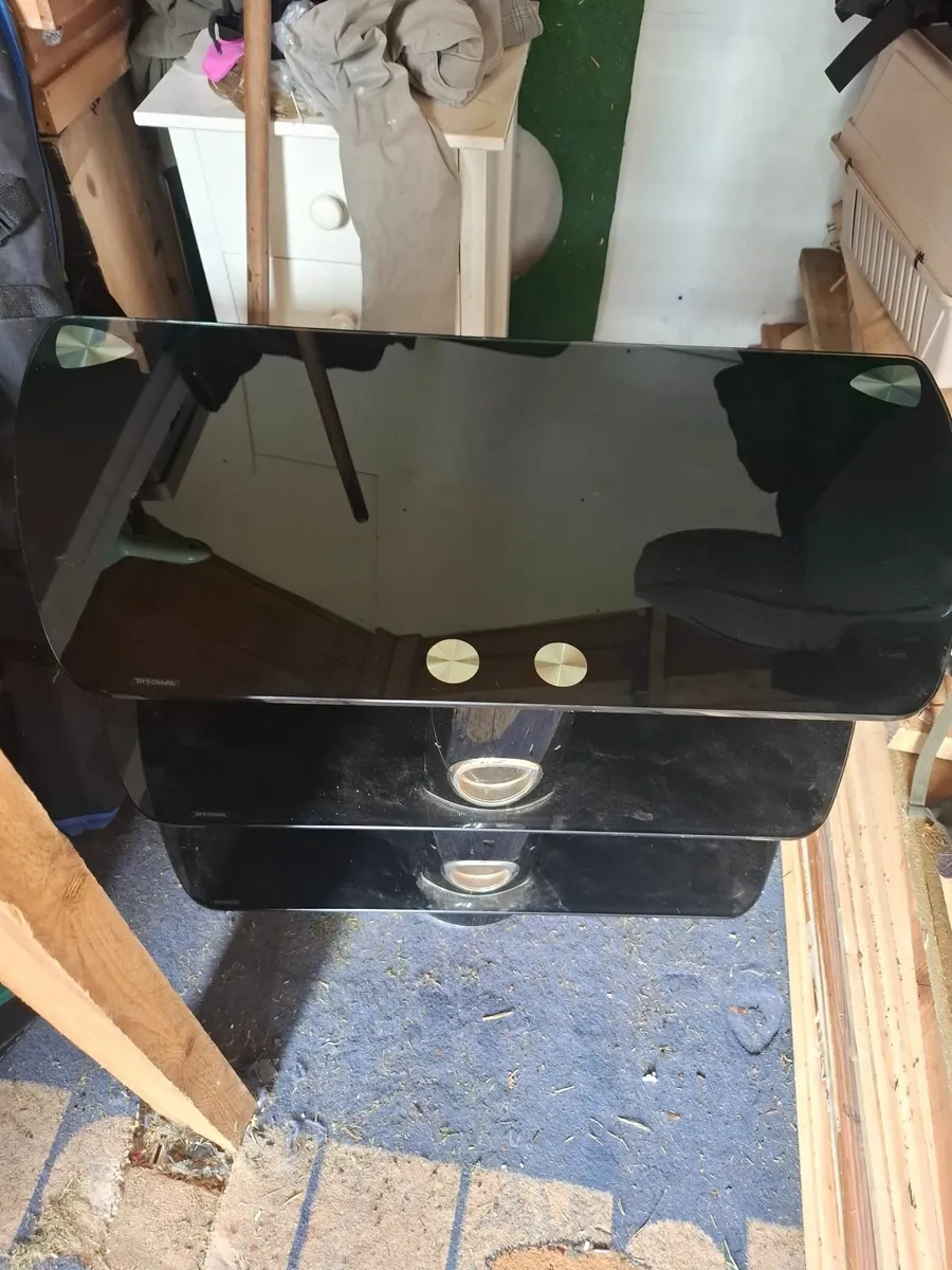 Tempered black glass TV unit