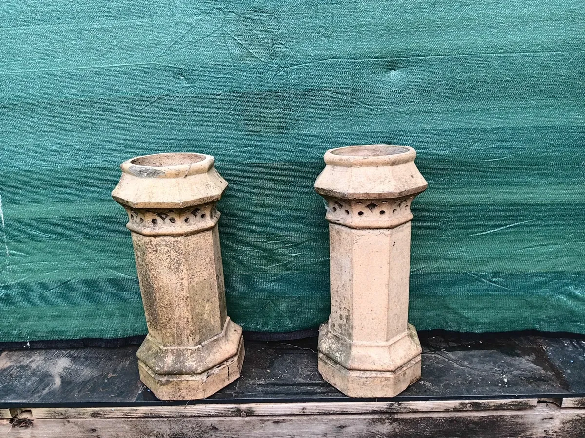 2 pieces of Old Victorian Hexagon Chimney Pots - Image 1
