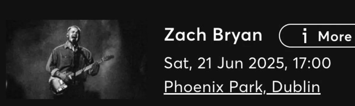 2x Zach Bryan Golden Circle Saturday 21st