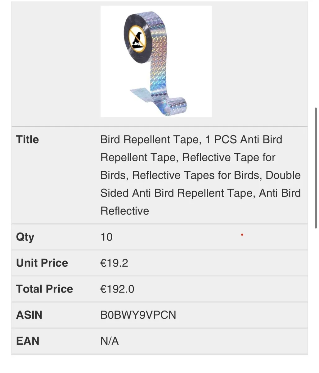Bird Repellent Tape