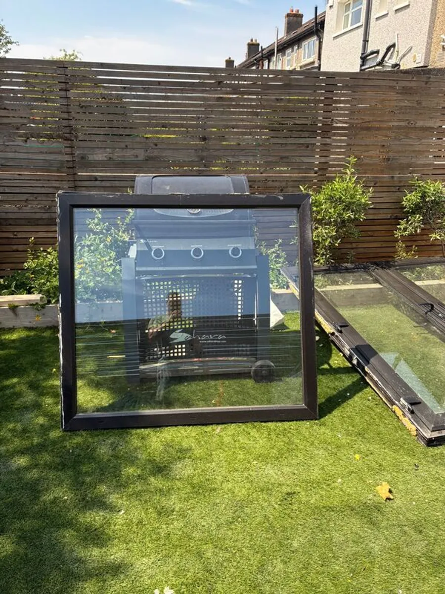 Black upvc double glazed picture window - Image 1