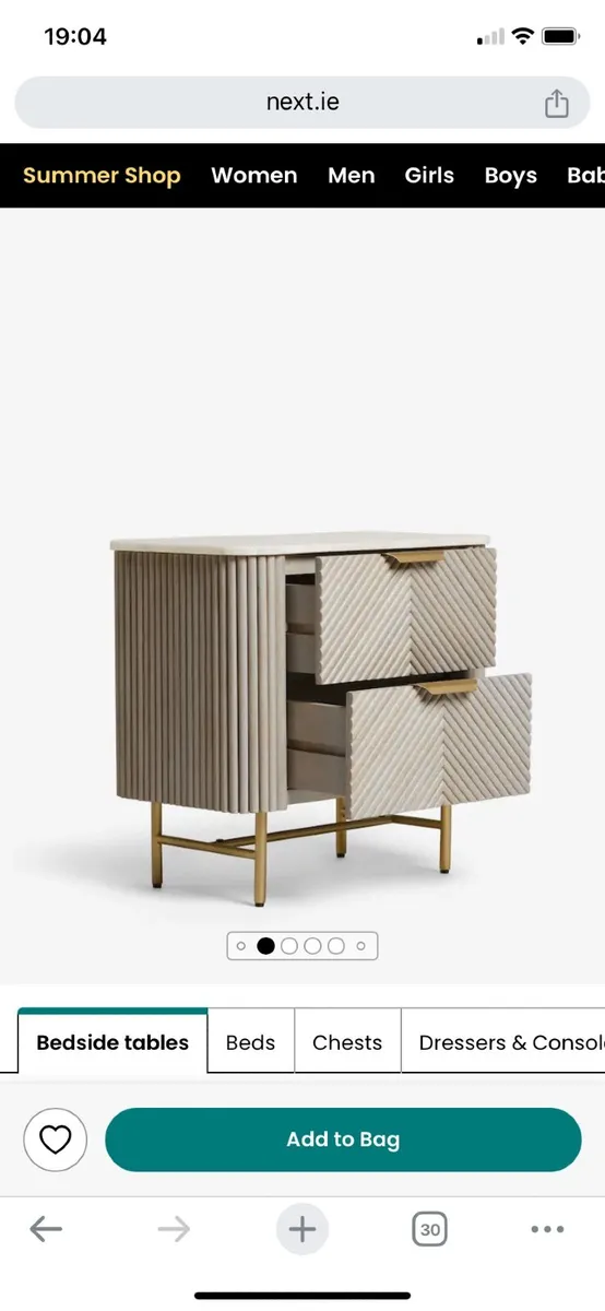 Marble and Mango Wood Valencia Bedside Table - Image 4