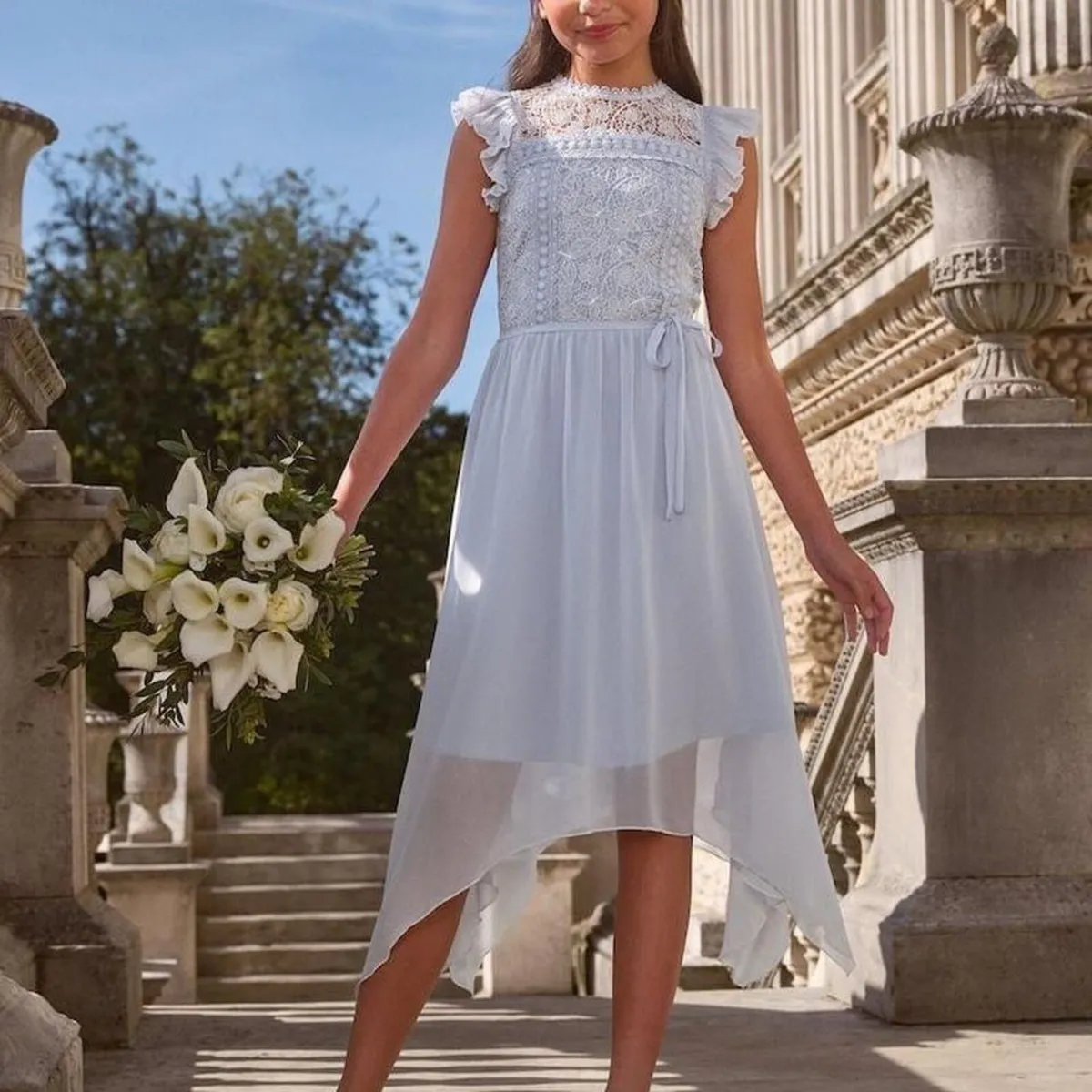 Lipsy Blue Lace Occasion Dress - Image 1