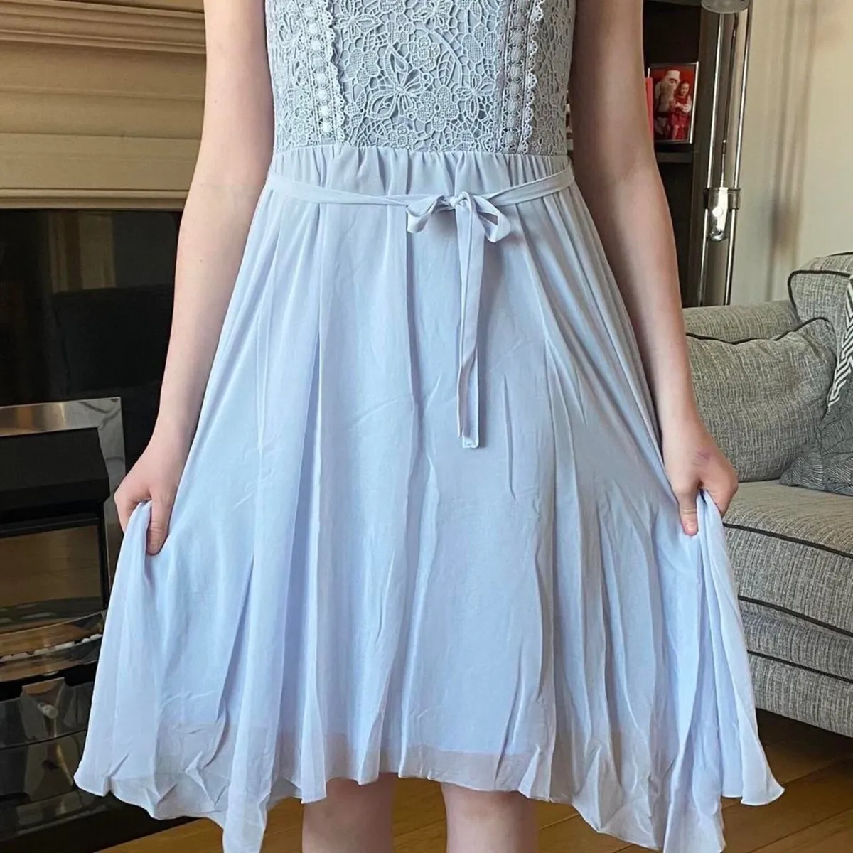 Lipsy Blue Lace Occasion Dress - Image 2
