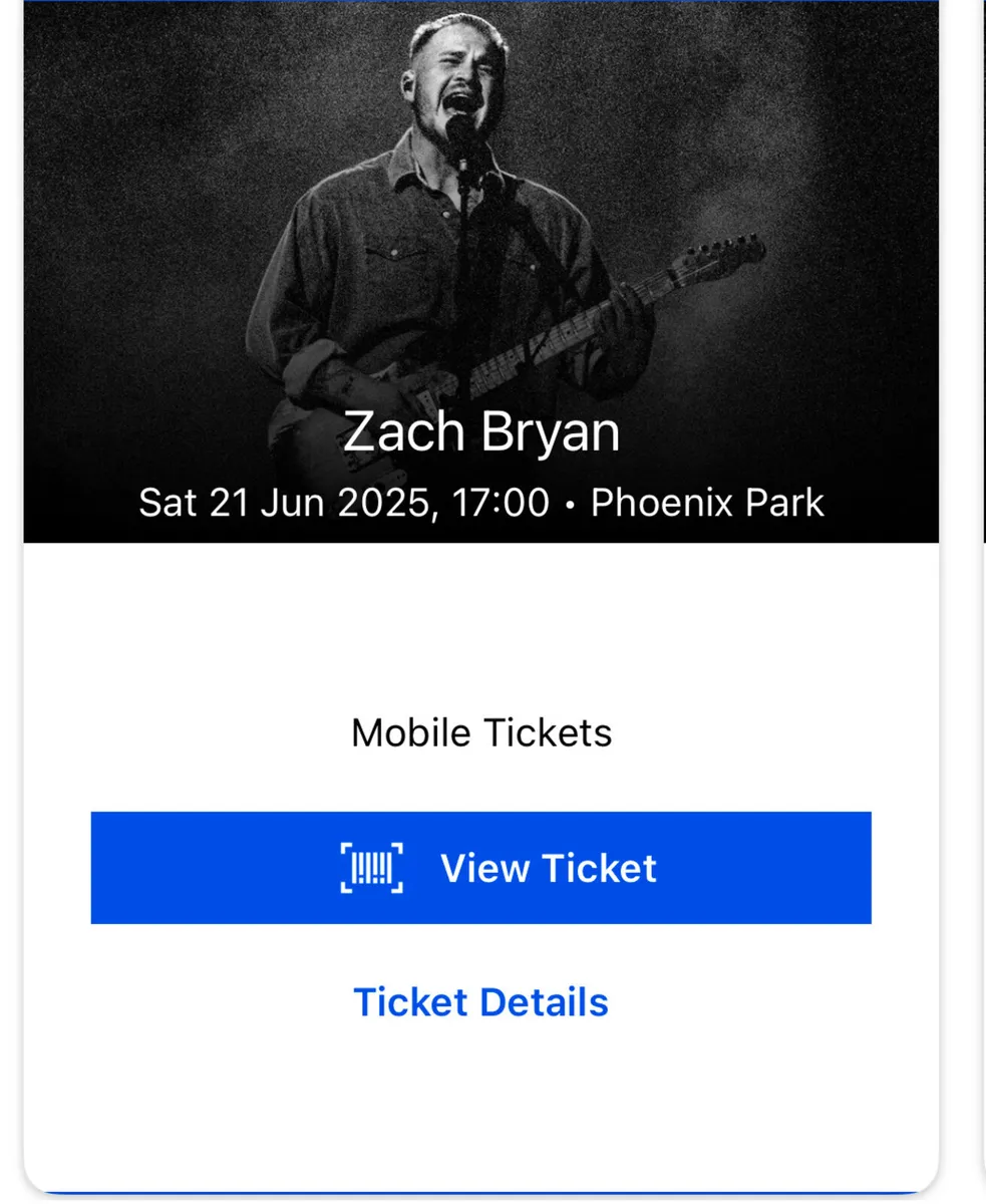 Zach Bryan Tickets x 2 (Sat June 21st)