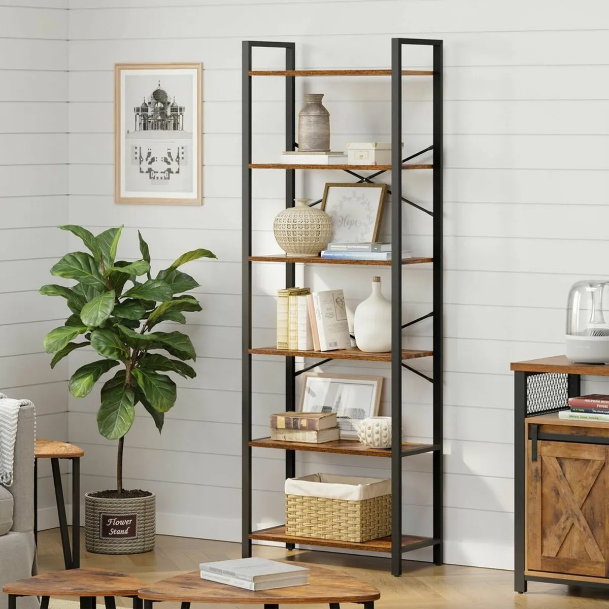 Narrow bookcase 6 levels shelves - Image 3