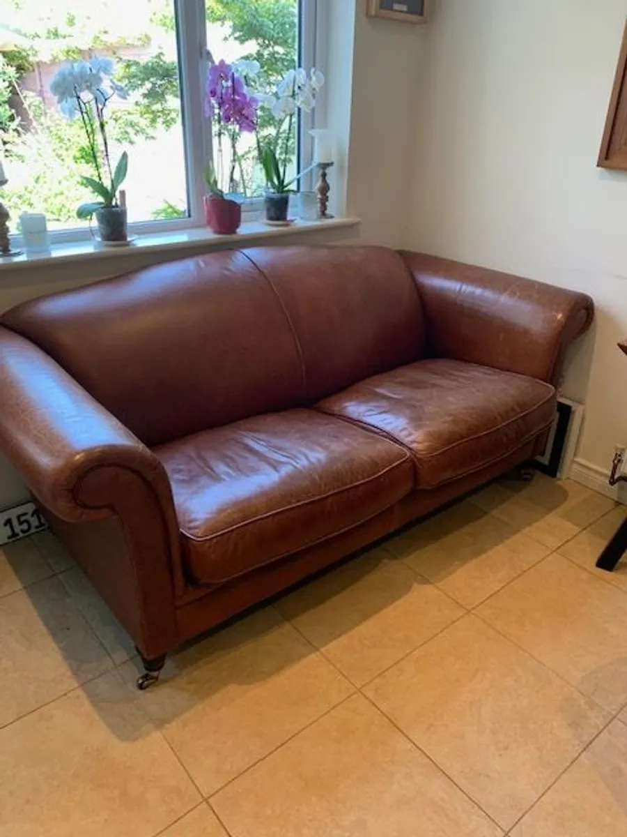 Sofa / Couch - Brown Leather - Image 2