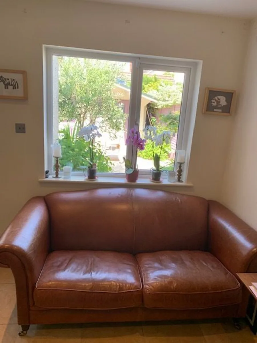 Sofa / Couch - Brown Leather - Image 3