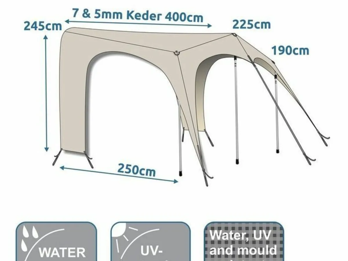 Caravan awning Sun Canopy Sun Sail Motorhome anti - Image 2