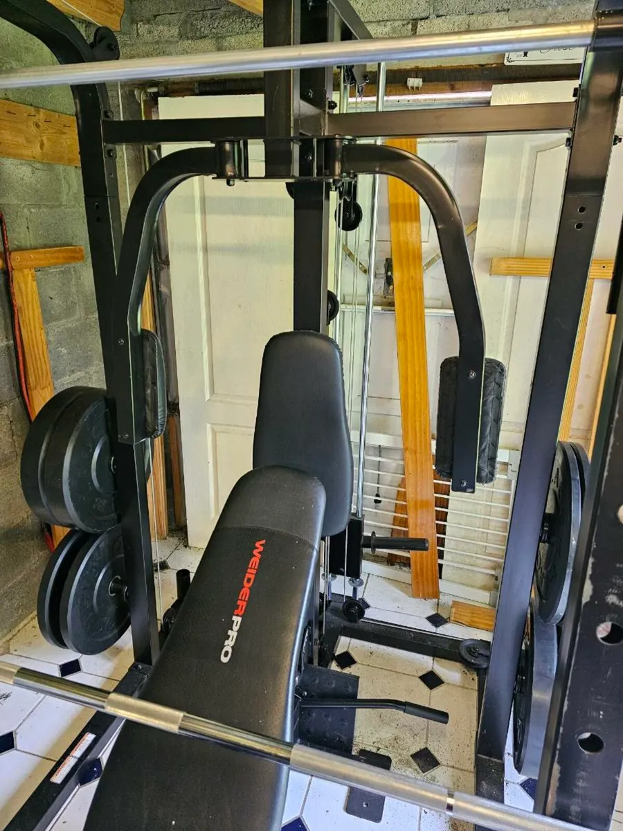 Weider Pro 8500 Smith Cage
, olympic bar + weights - Image 3
