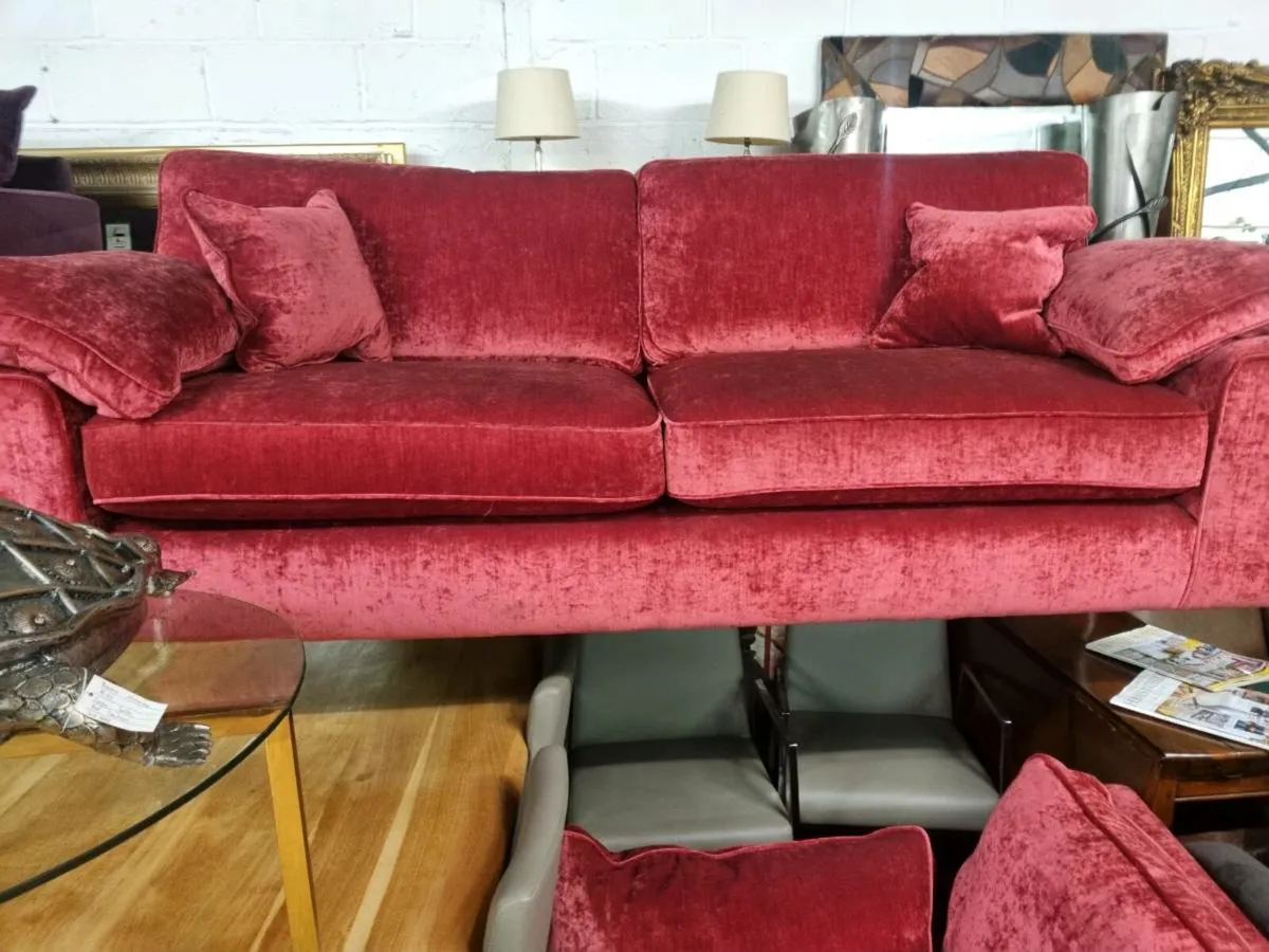 3 seater love seat and foot stool - Image 1