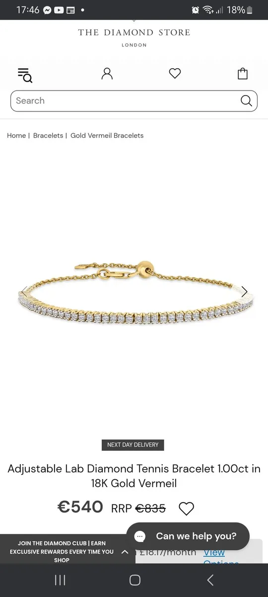 18kt gold bracelet 0.01 diamond cut - Image 1