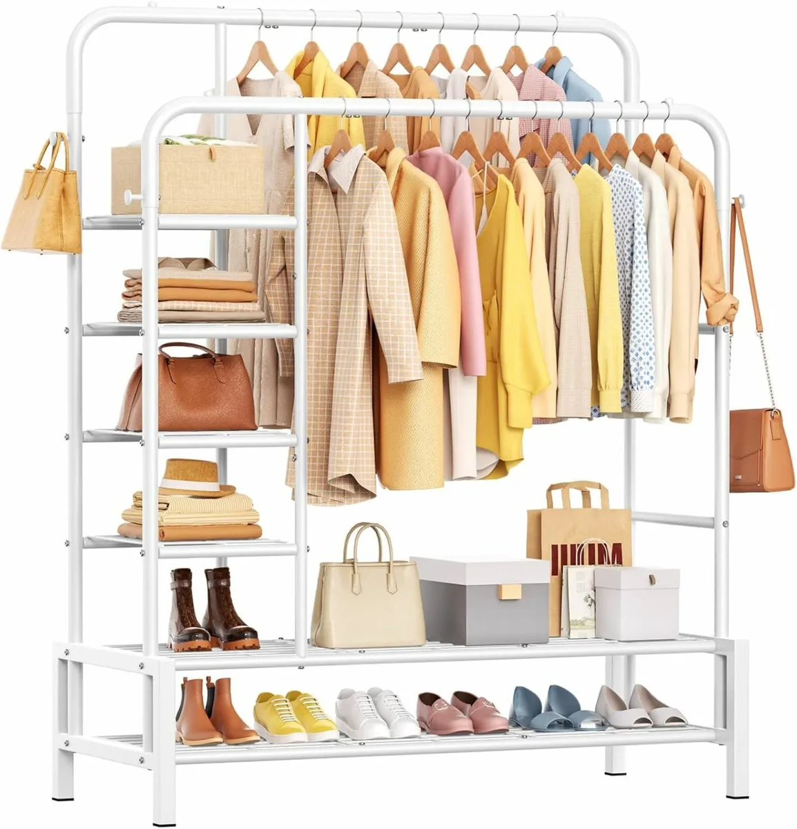Clothes Rail Bedroom Clothes Rack Shoe Storage - Image 1