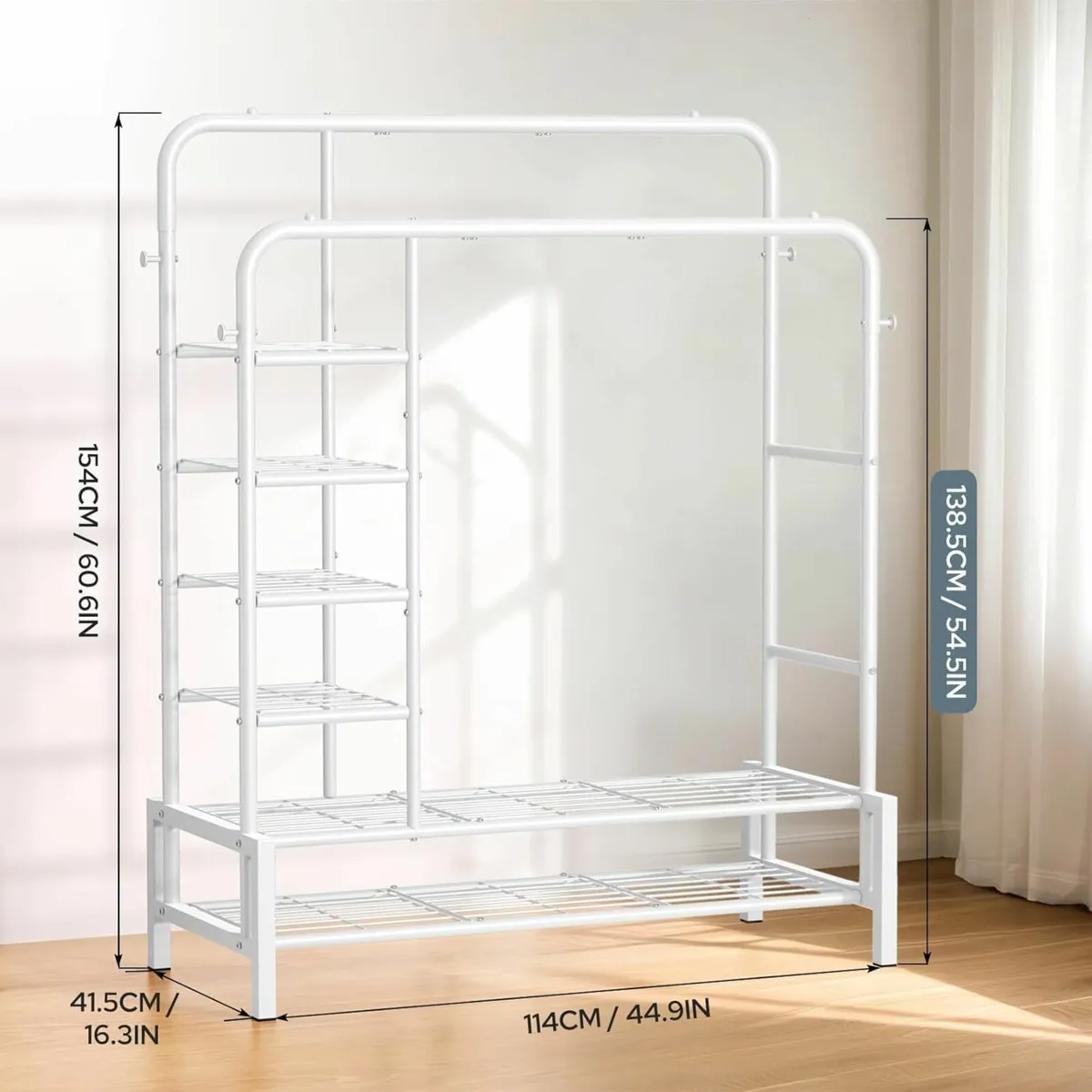 Clothes Rail Bedroom Clothes Rack Shoe Storage - Image 3