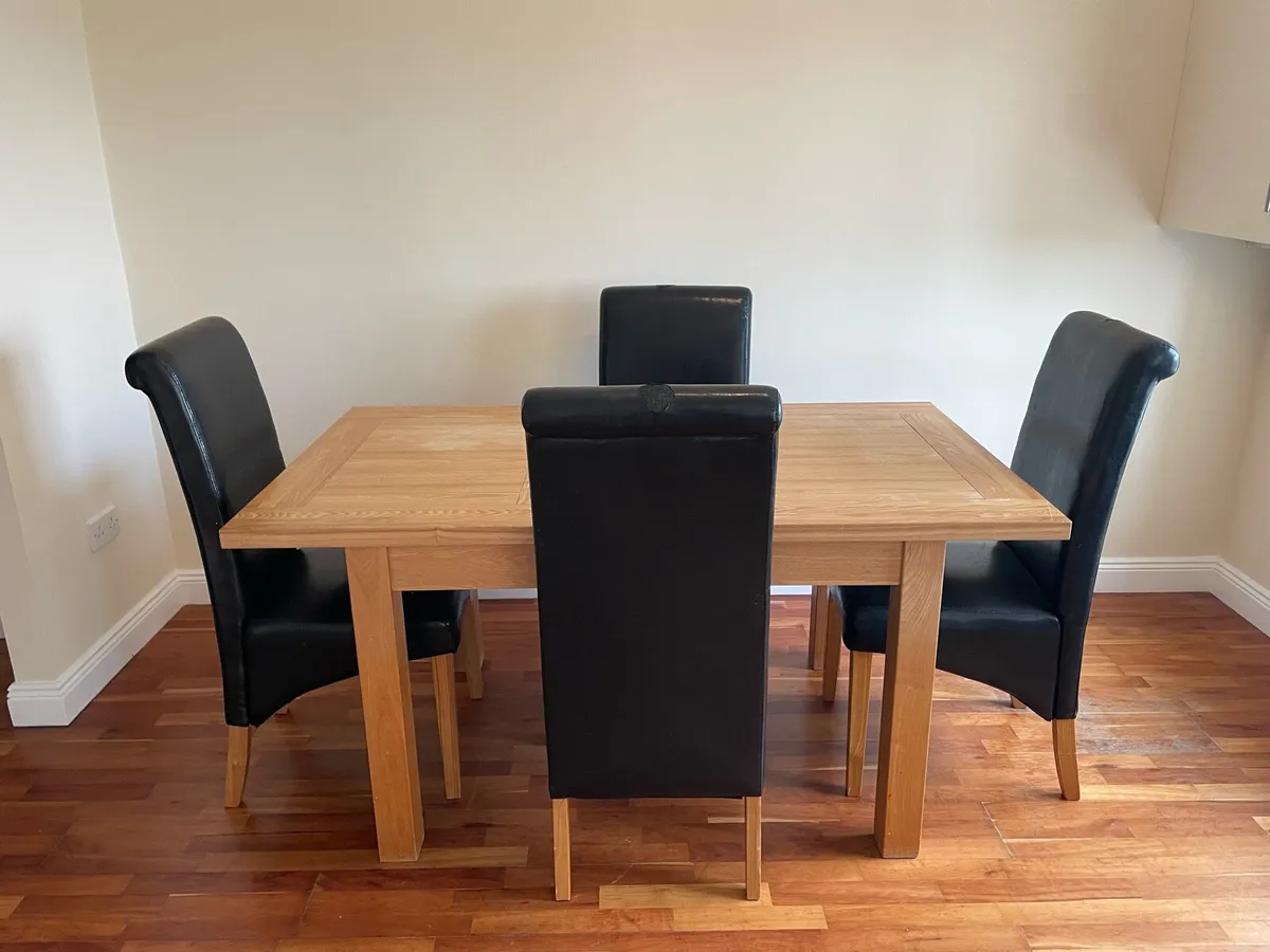 Dinning table (Expandable) + 4 Chairs - Image 2