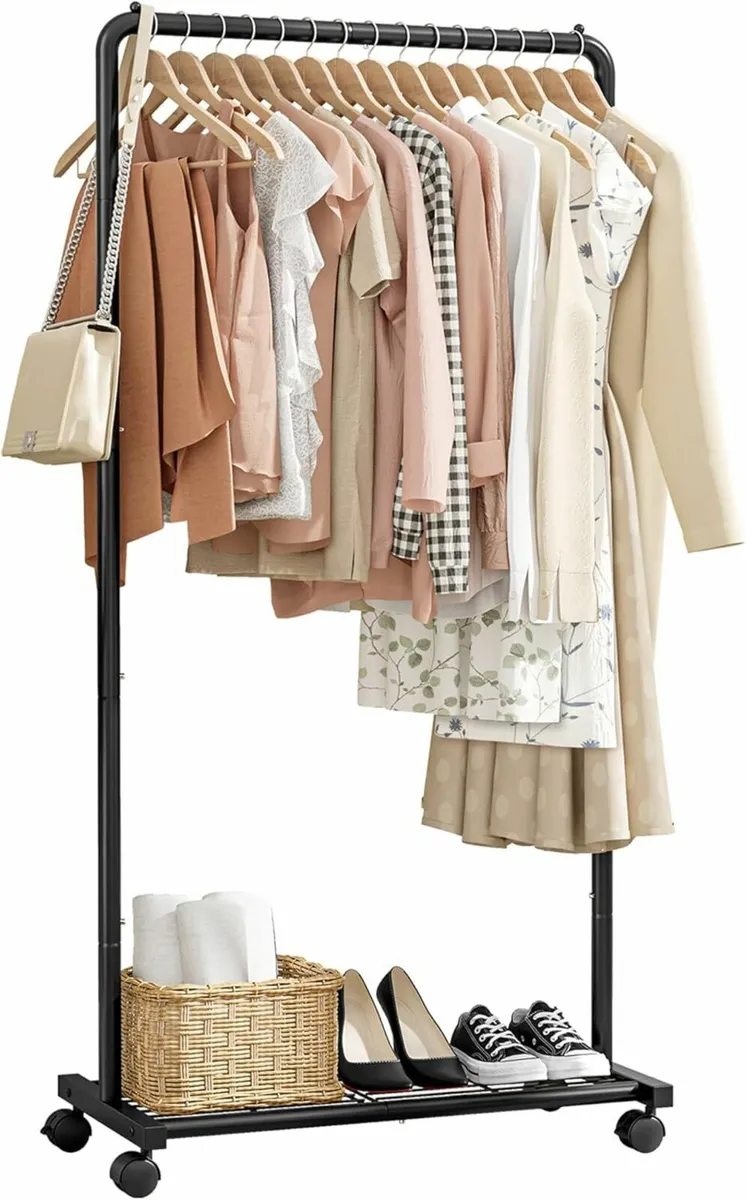 Movable Clothes Rack Bottom Shoes rack Heavy-Duty - Image 2