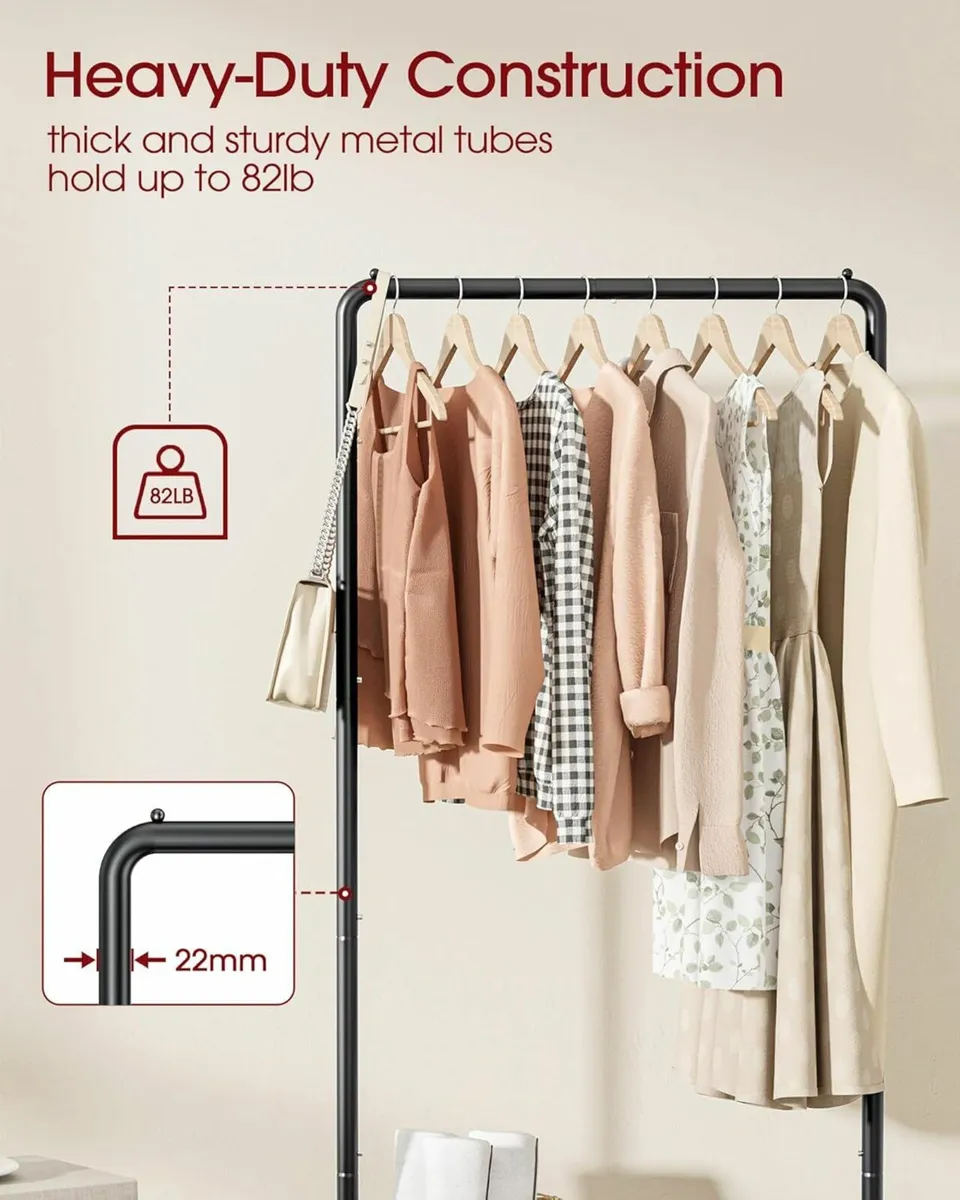 Movable Clothes Rack Bottom Shoes rack Heavy-Duty - Image 4