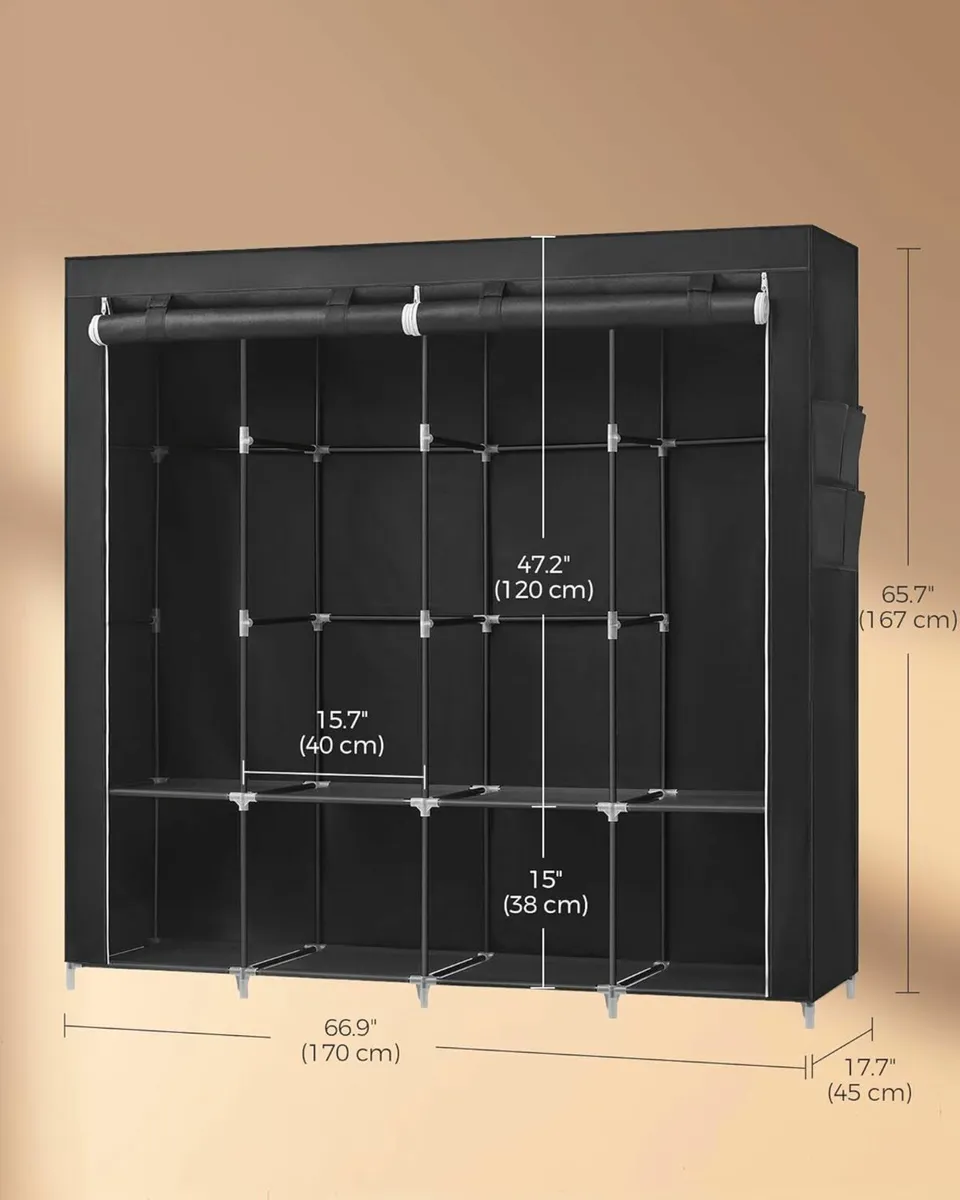 Clothes Wardrobe Portable Closet Garment Organise - Image 2