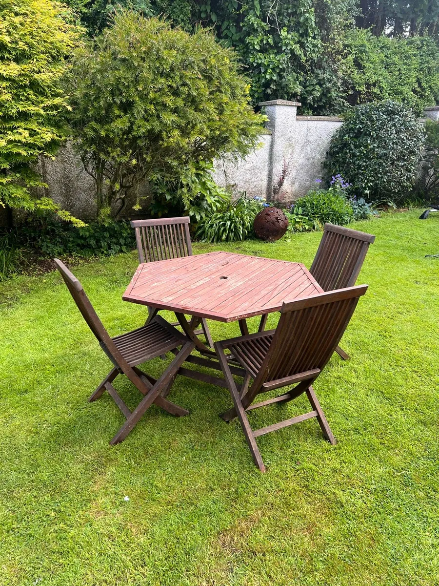 Teak Garden Table and Chairs - Image 1