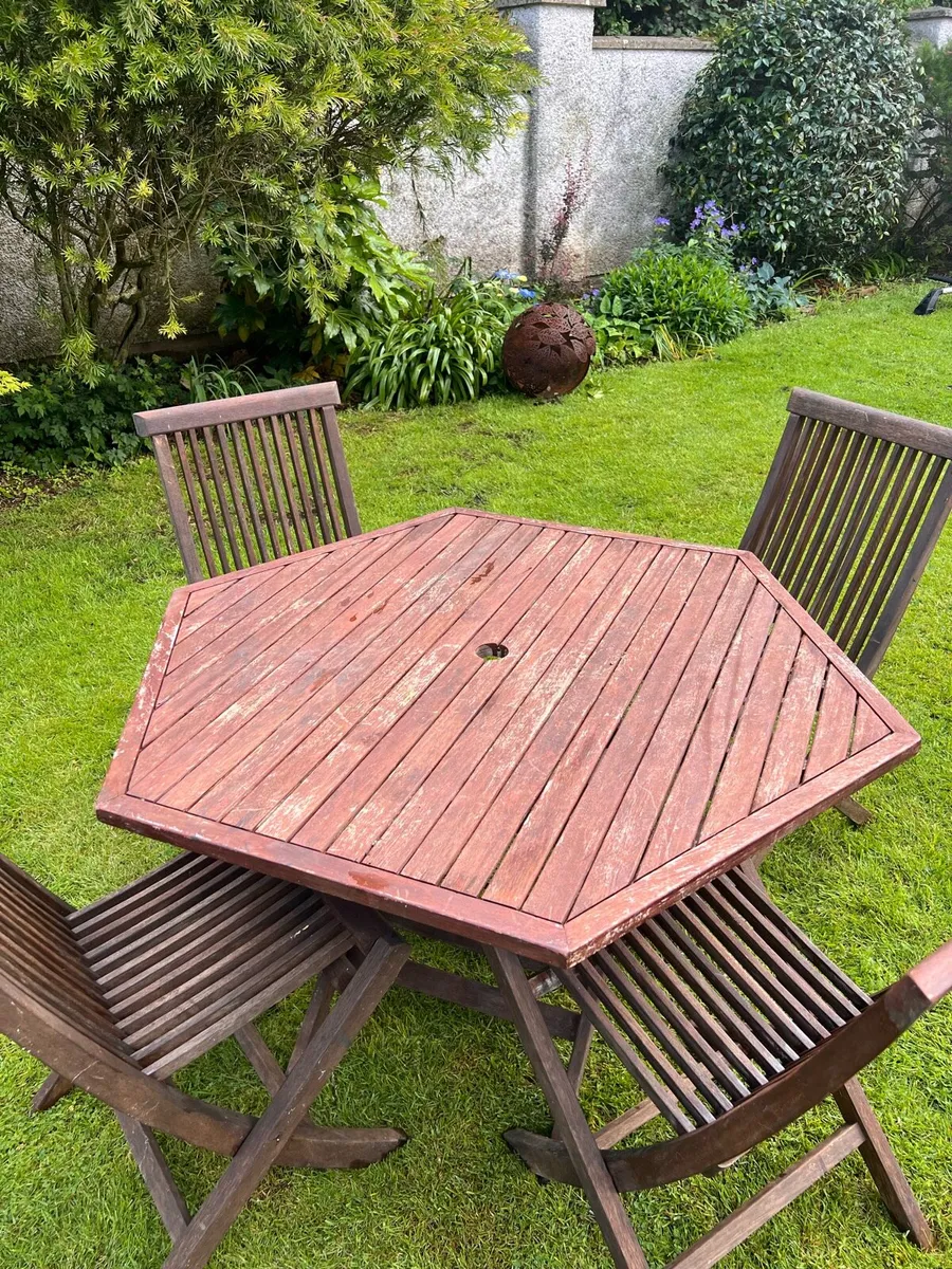 Teak Garden Table and Chairs - Image 2
