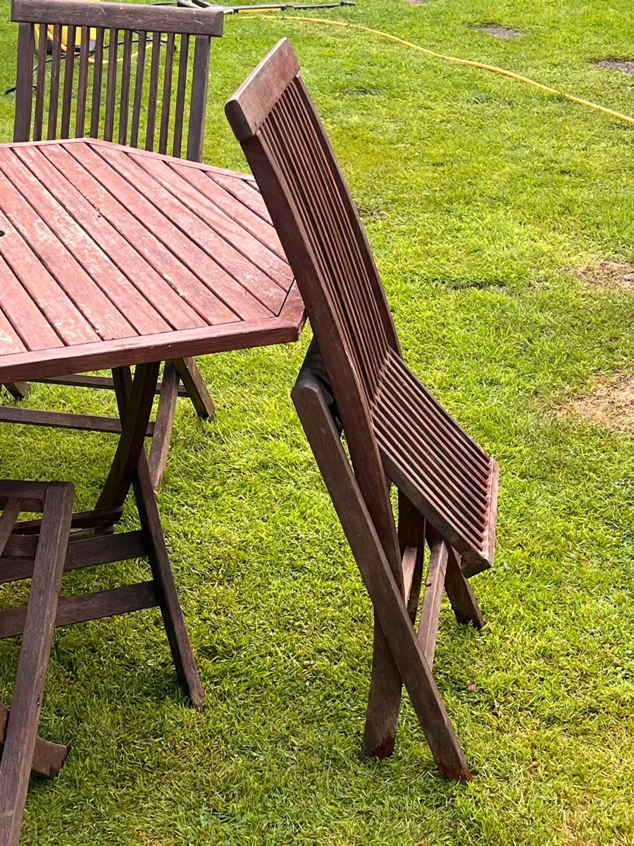 Teak Garden Table and Chairs - Image 3
