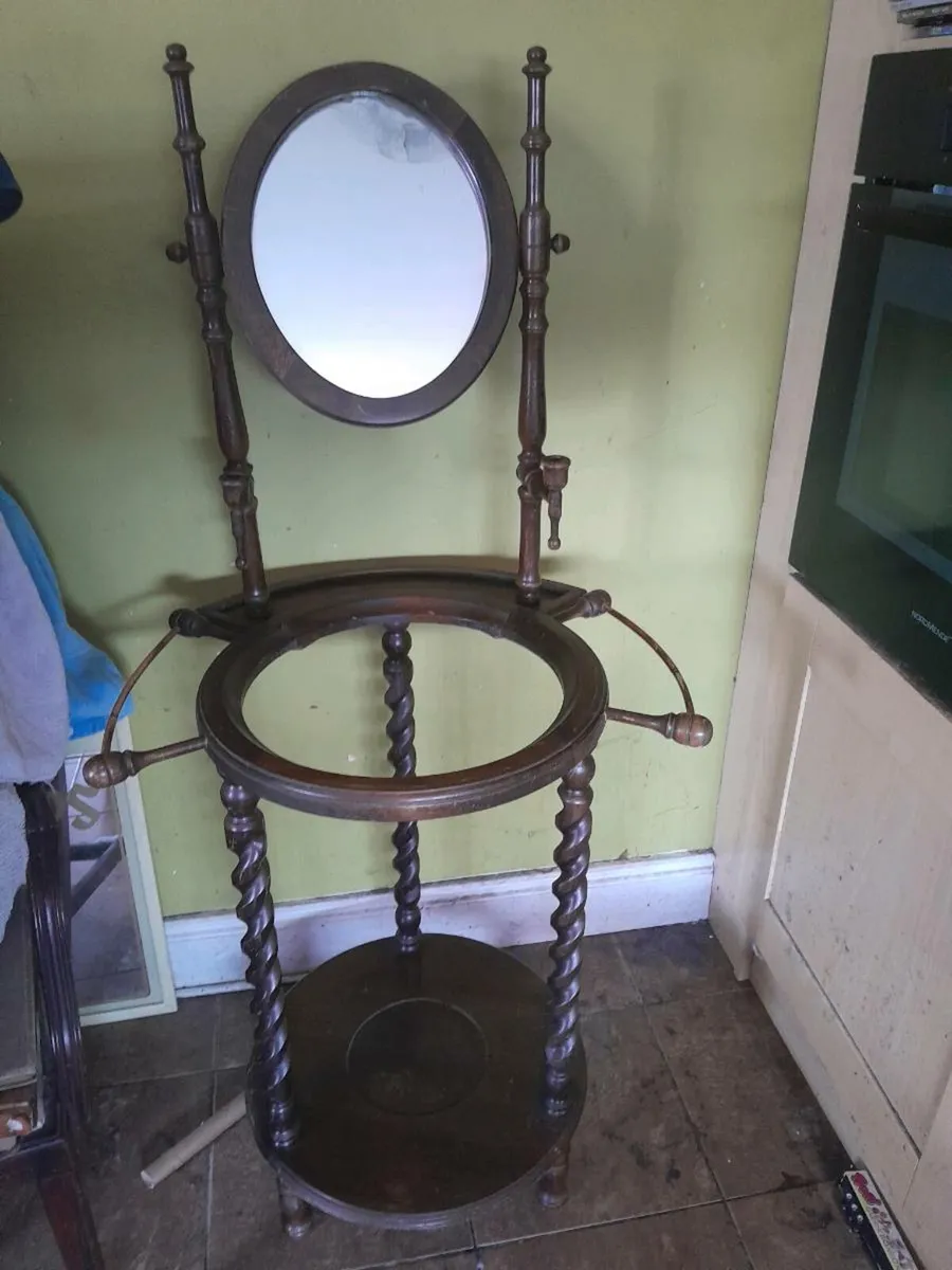 Vintage oak wash stand - Image 1