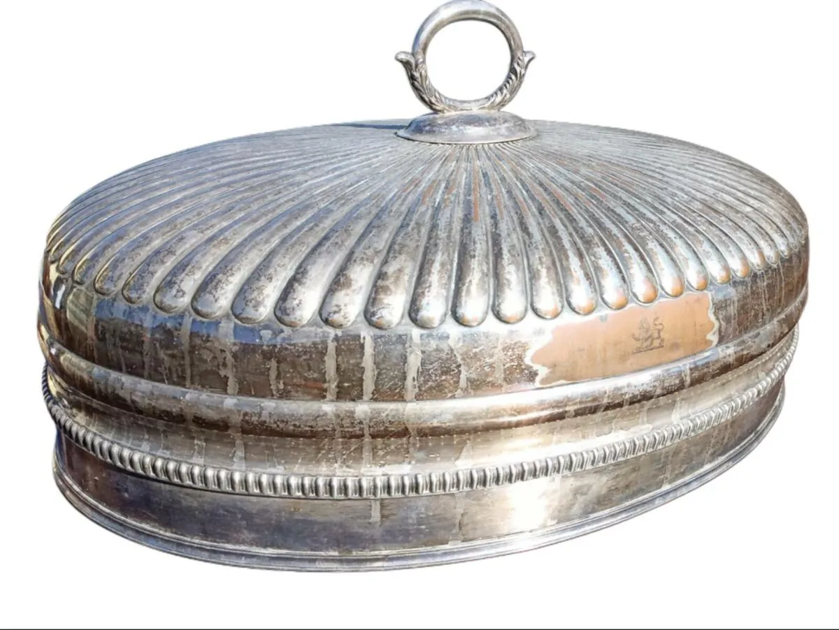 Antique 19thC. large oval meat dome/cloche - Image 1