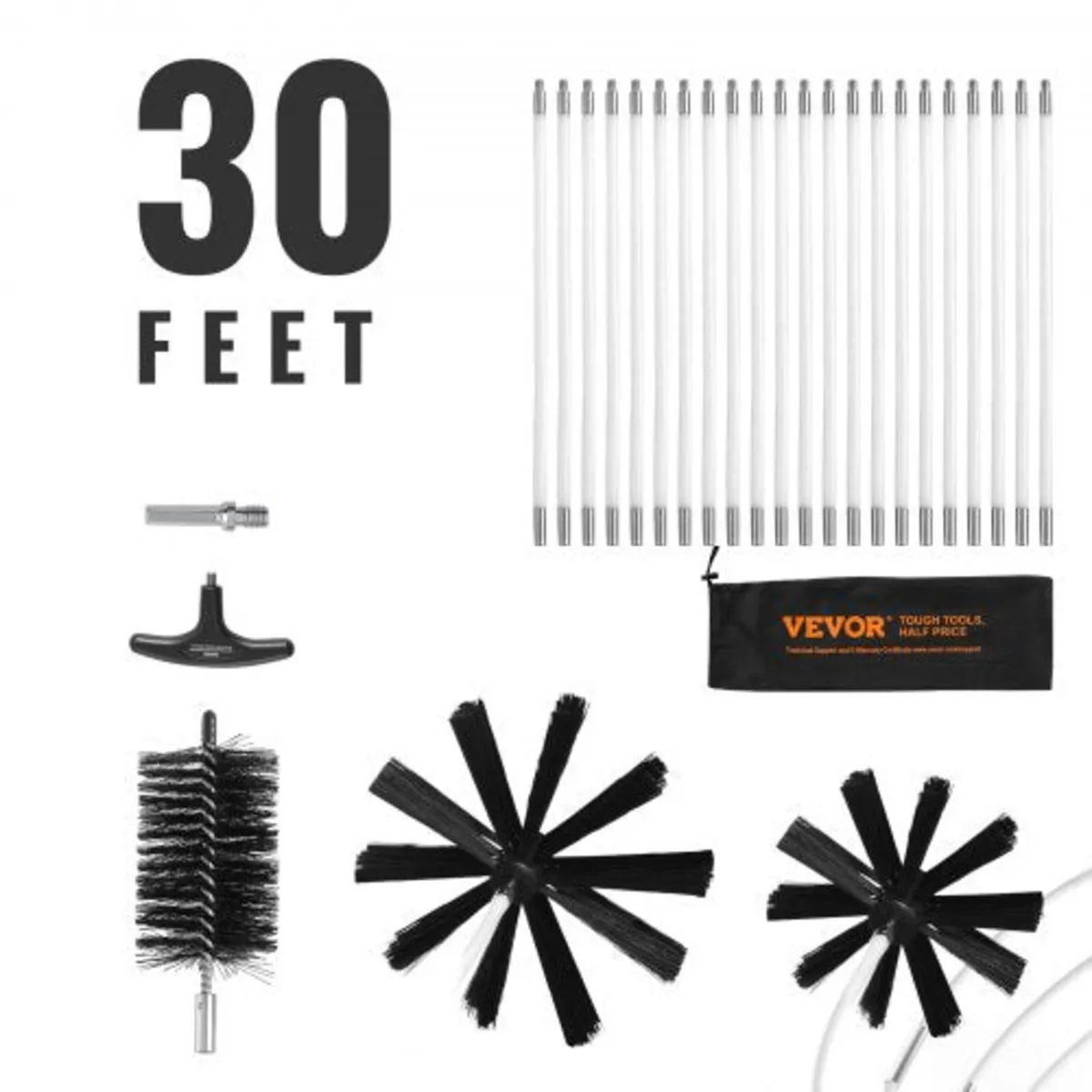 22 Pieces 9.1M Dryer Vent Cleaner Kit, Include 3 D