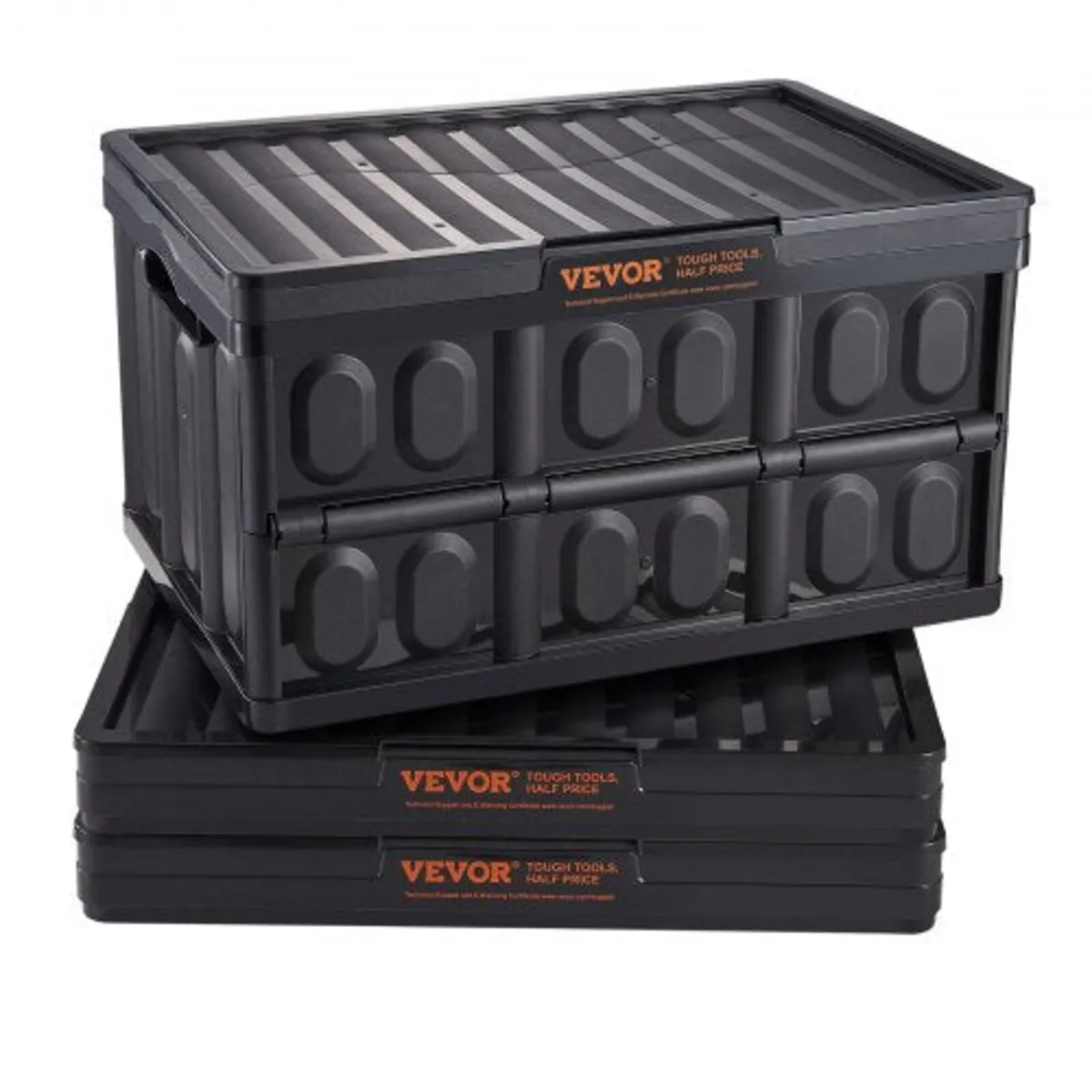 Collapsible Storage Bins with Lids, 45L 3 Packs, F
