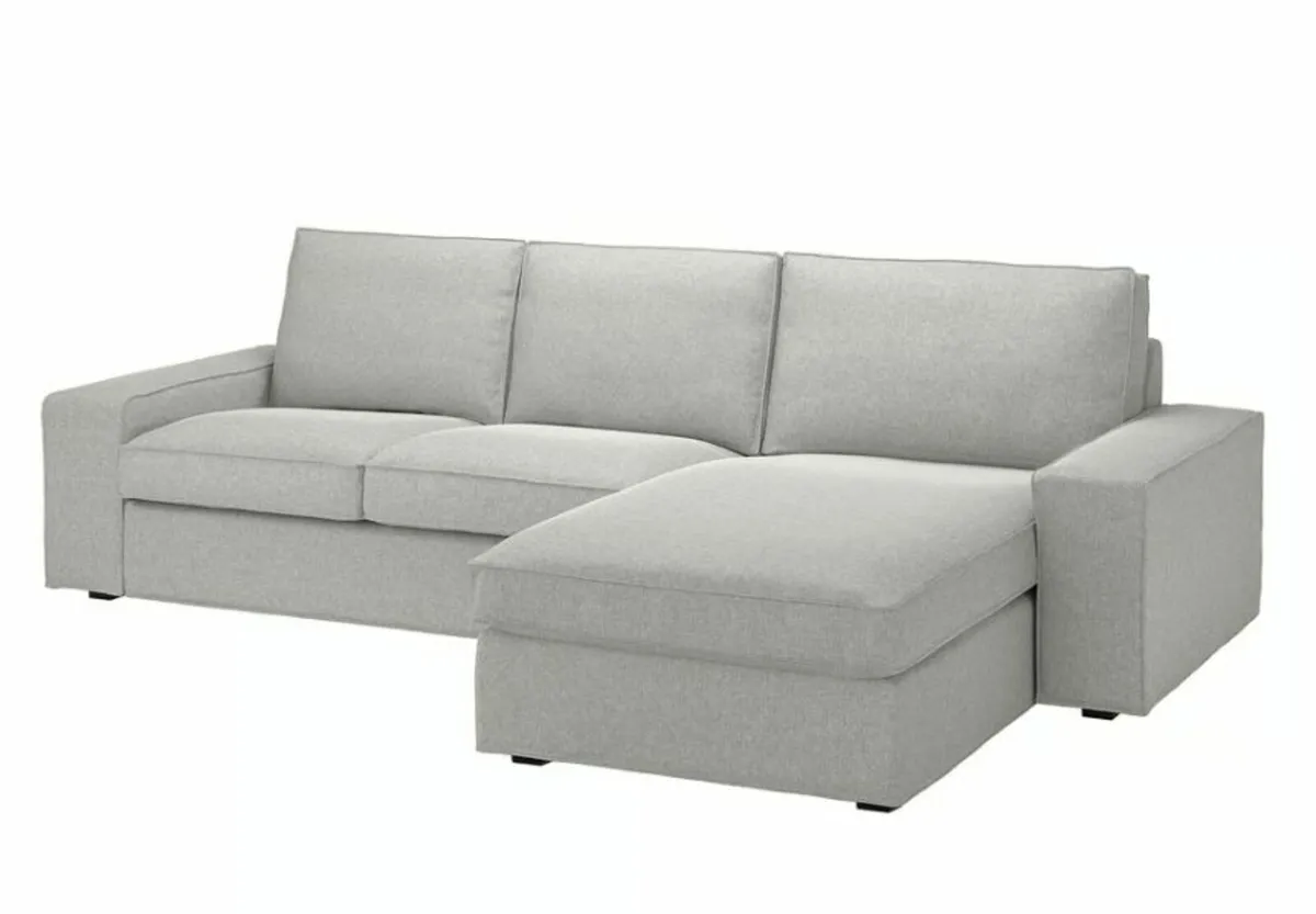 3-seat sofa with chaise longue, Tallmyra white/bla - Image 1