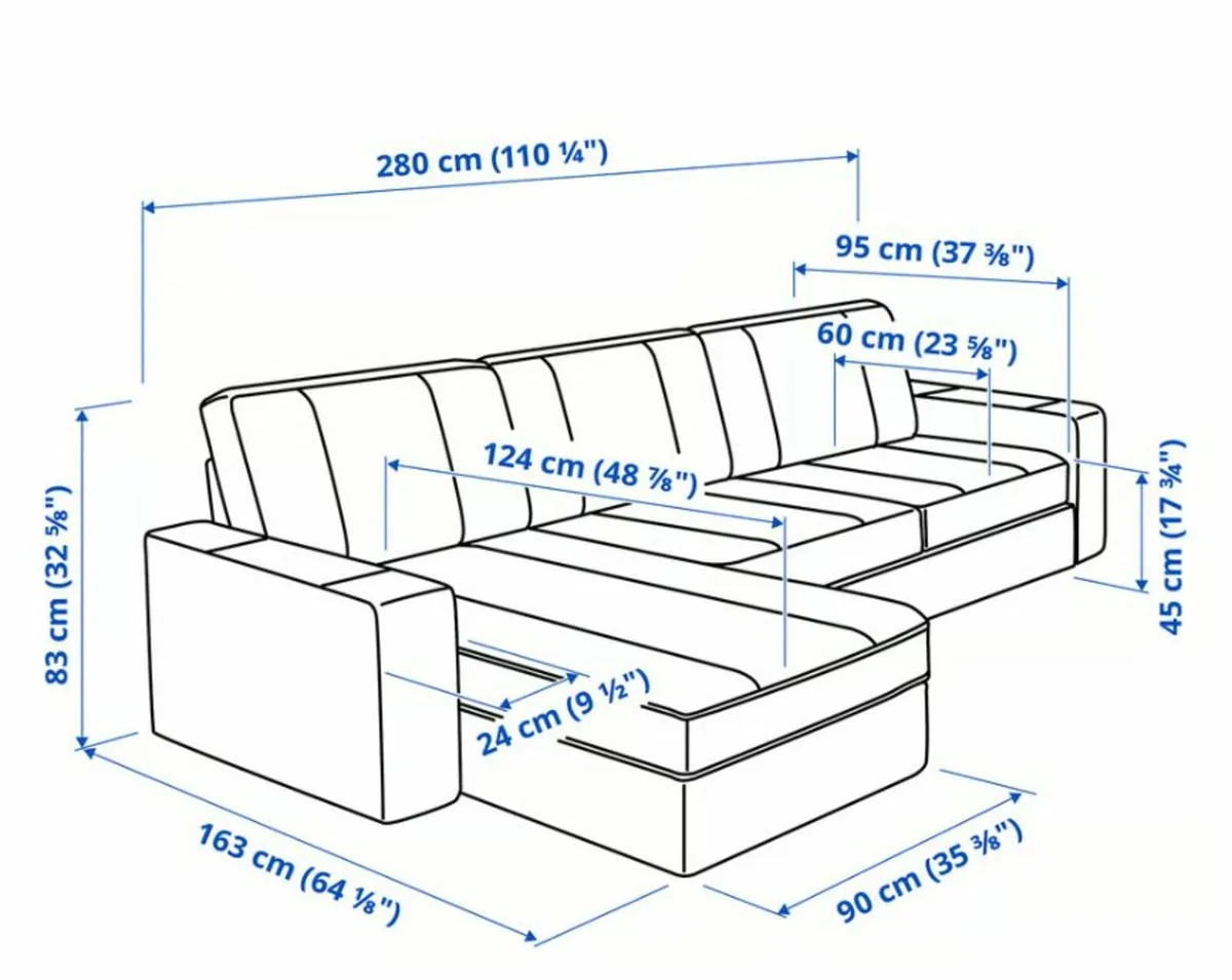 3-seat sofa with chaise longue, Tallmyra white/bla - Image 2