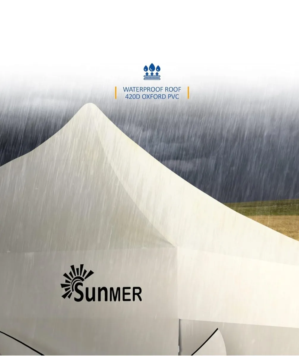 SUNMER 3x3M Pop-Up Gazebo with 4 Sides - Fully Wat - Image 4