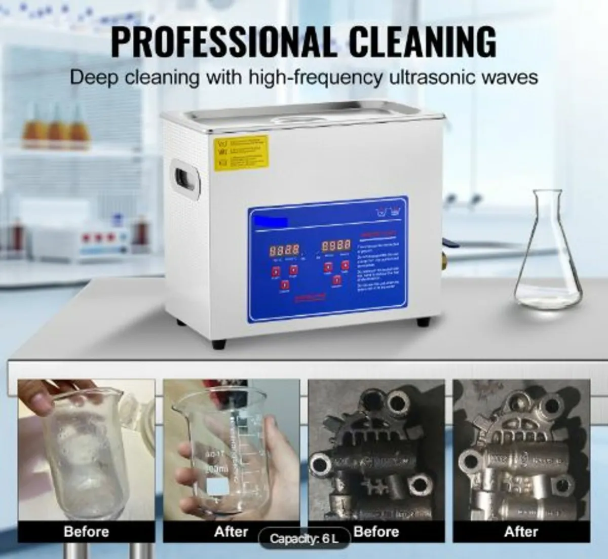 6L Stainless Steel Ultrasonic Cleaning Machine - Image 2