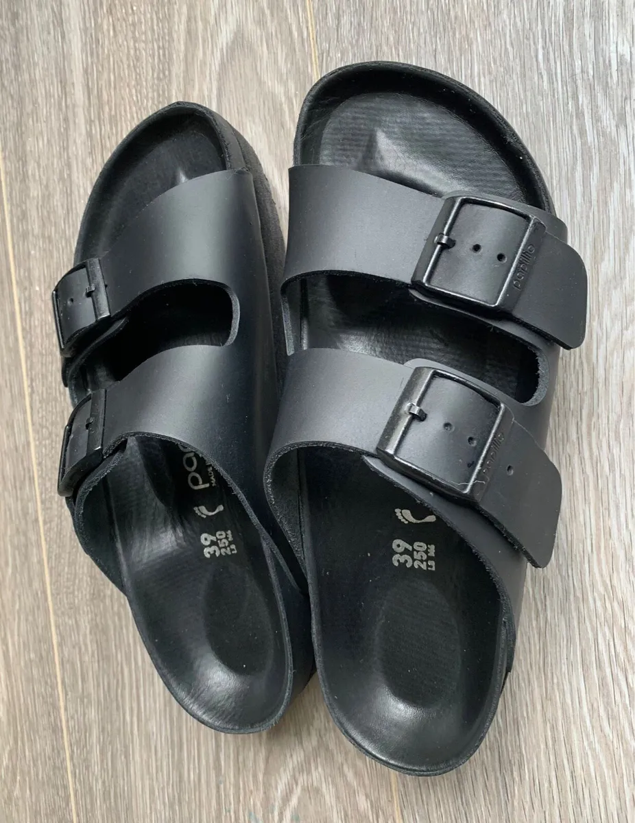 Birkenstock Papoilli Arizona Black Platforms Size - Image 3