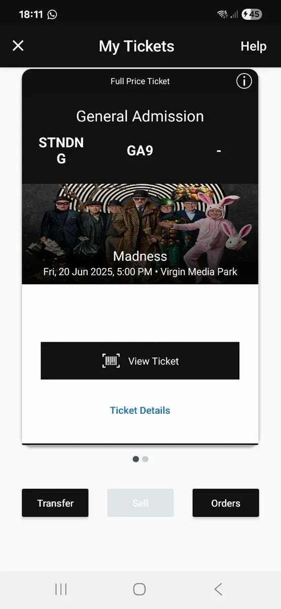 Madness tickets  - Cork