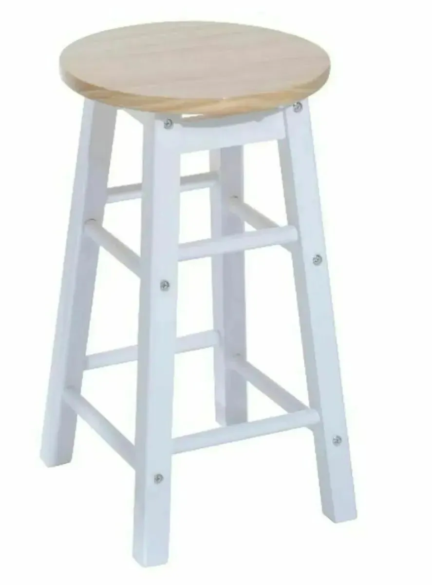 Foldable Wood Dining Table Set with 2 Stools - Image 2