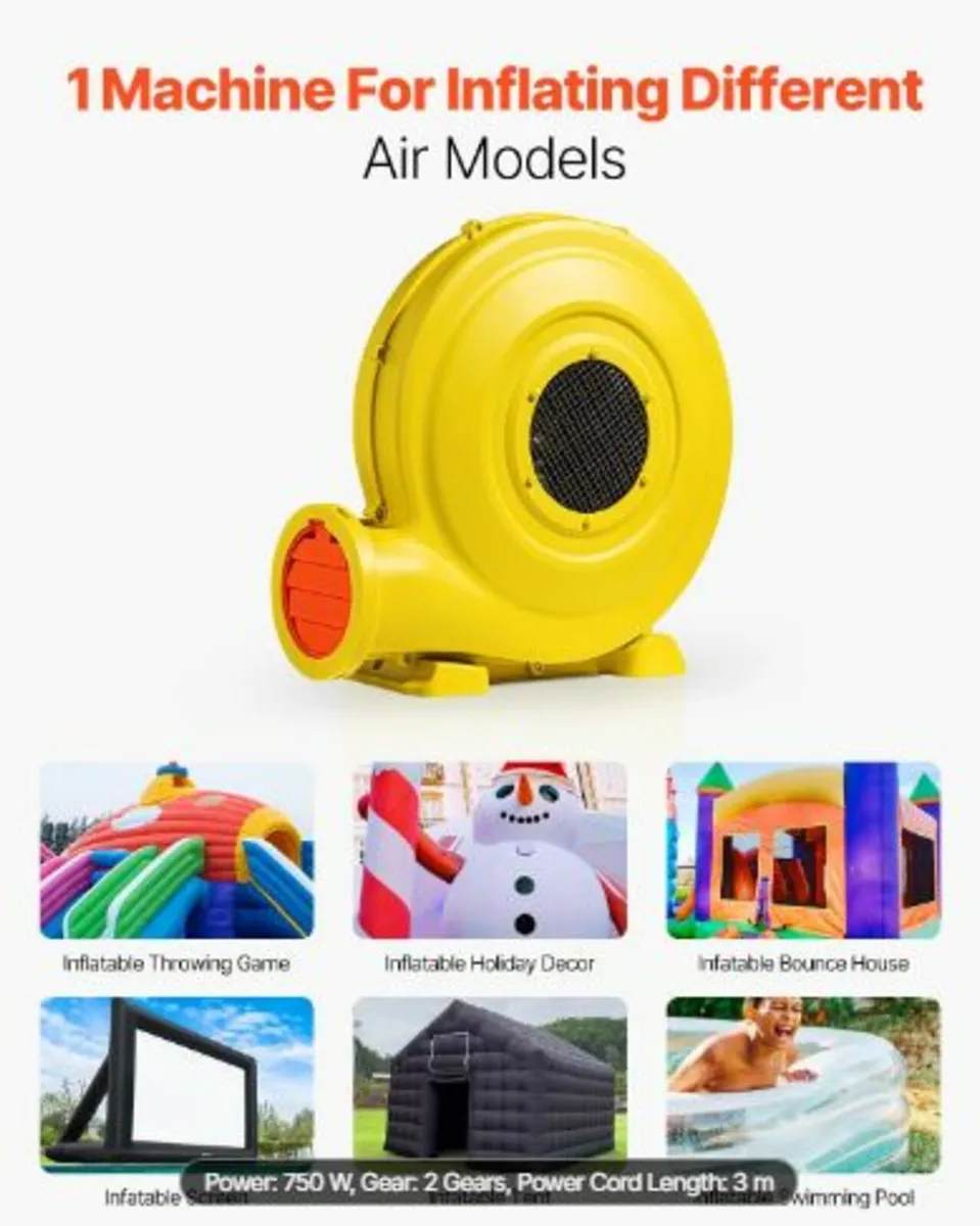Inflatable Bounce House Blower 1.2&1.3HP 950W - Image 2