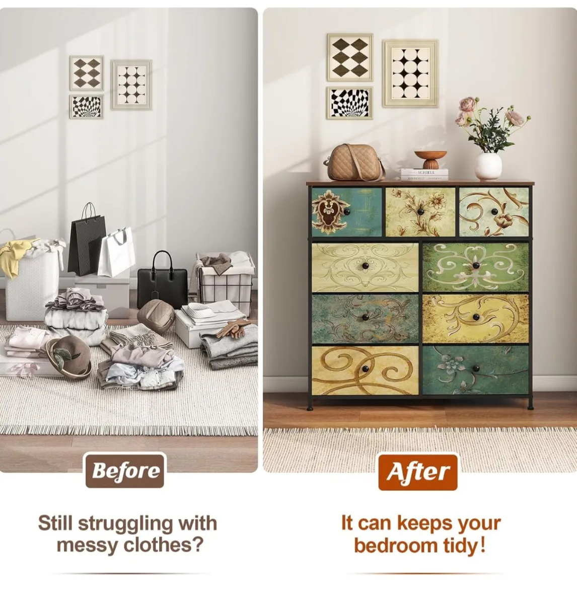 Chest of Drawers Bedroom Furniture with 9 Drawers - Image 4