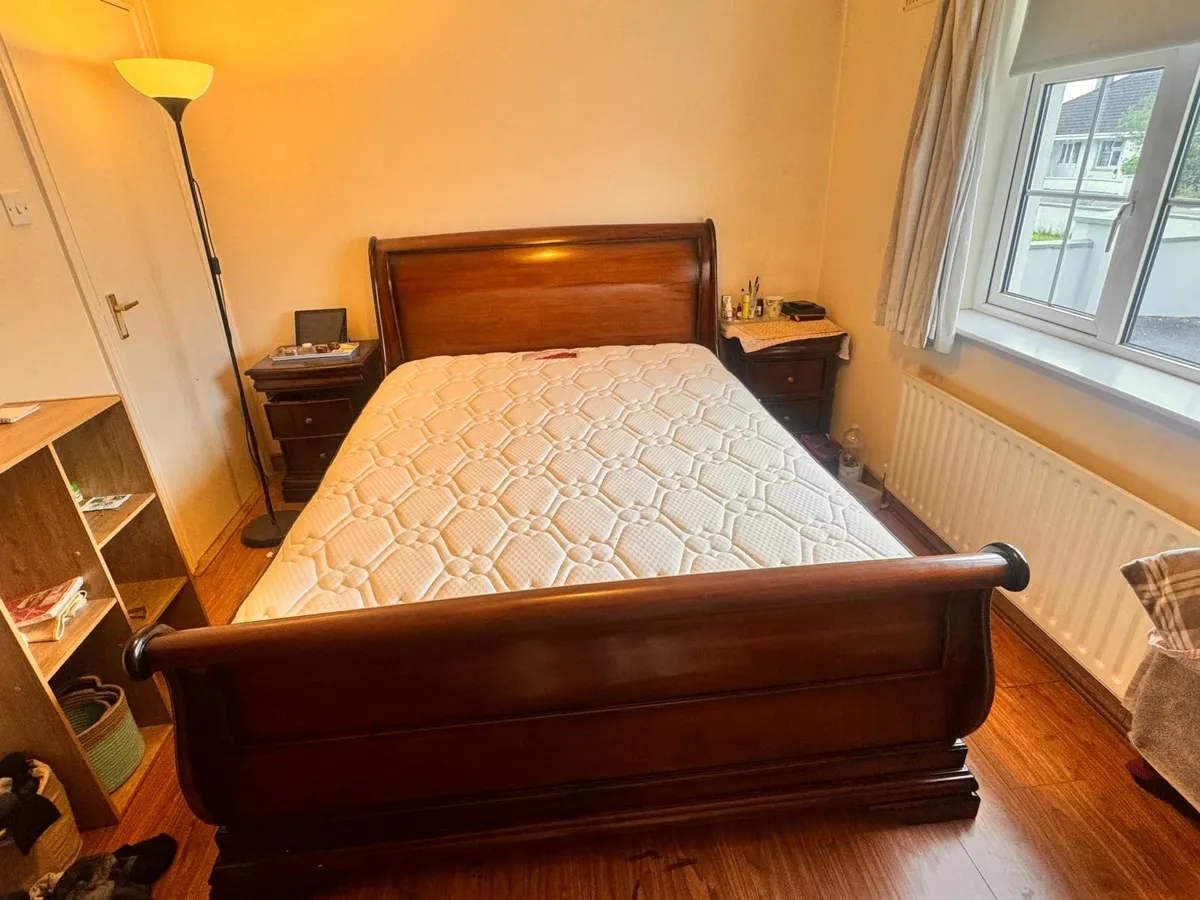 Double Bed with Sidestools and Matress - Image 1