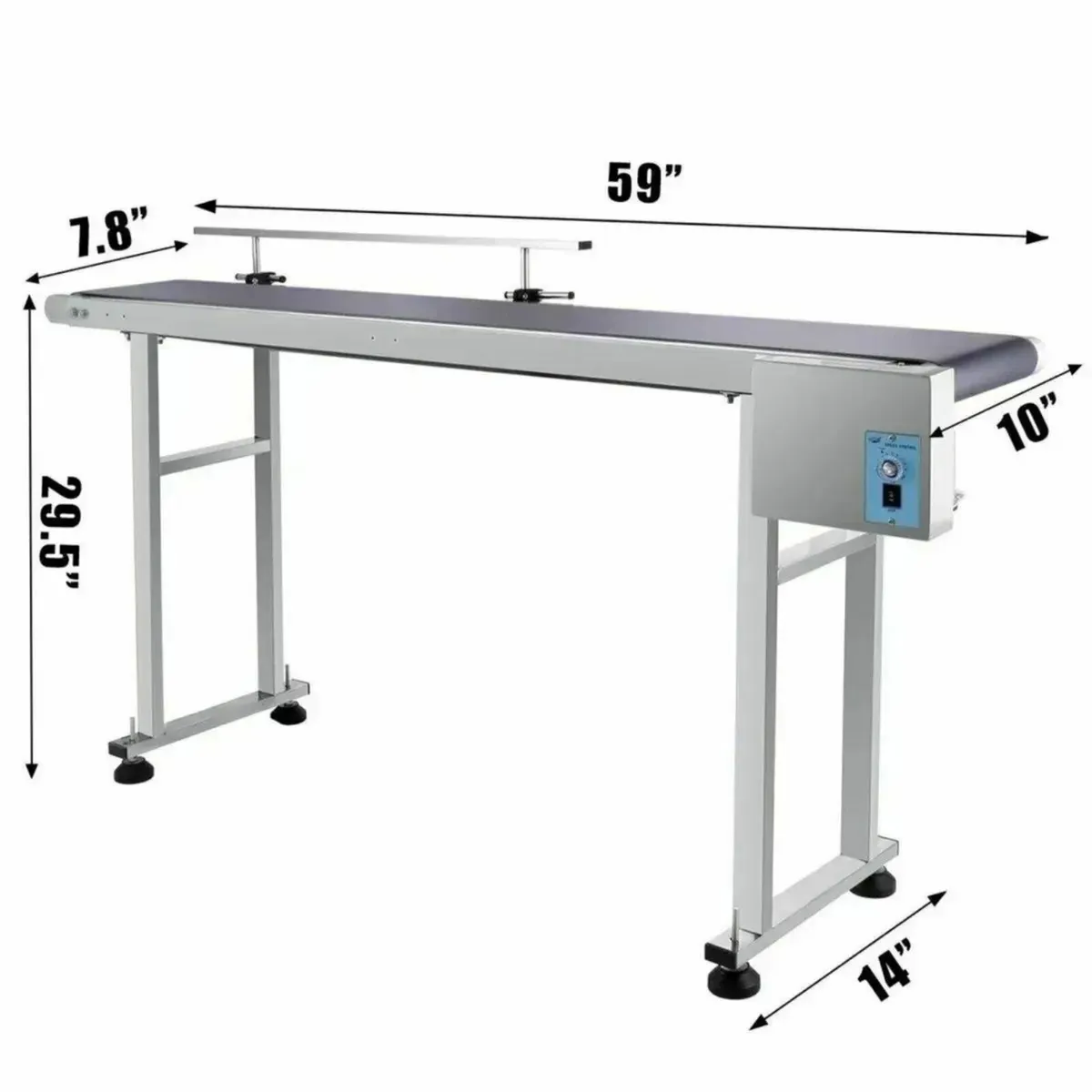 Electric PVC Belt Conveyor Adjustable SS Frame - Image 2