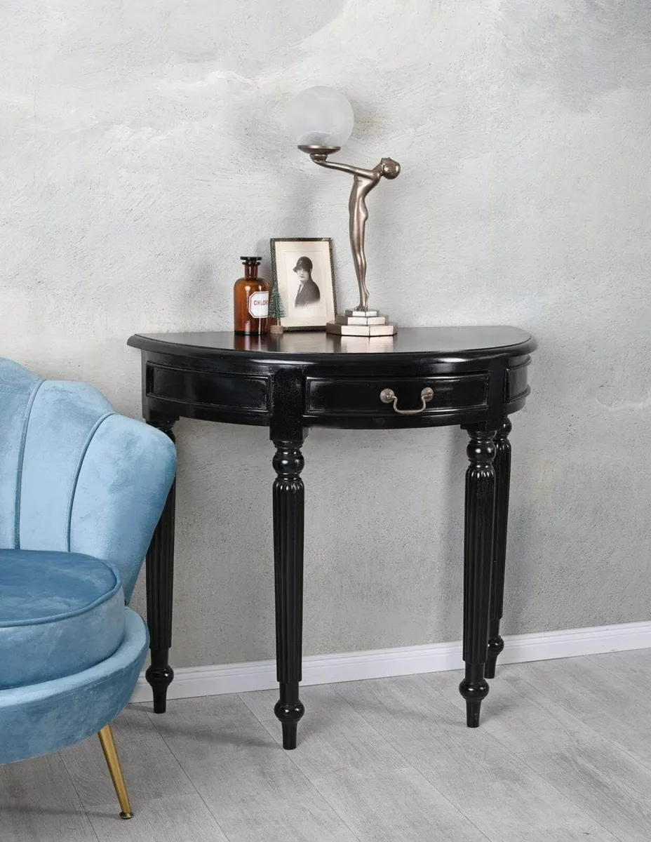 Solid Mahogany Console Table half moon - Image 4