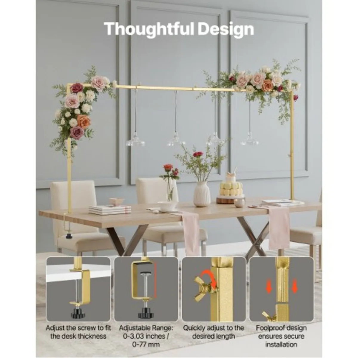 2Pcs Over The Table Rod Stand with Clamp Arch Fram - Image 3