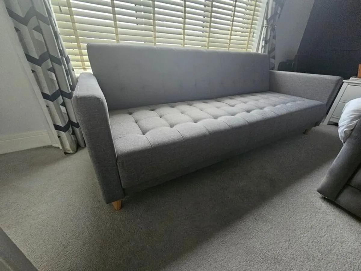 Sofa Bed - Grey Fabric - Image 1