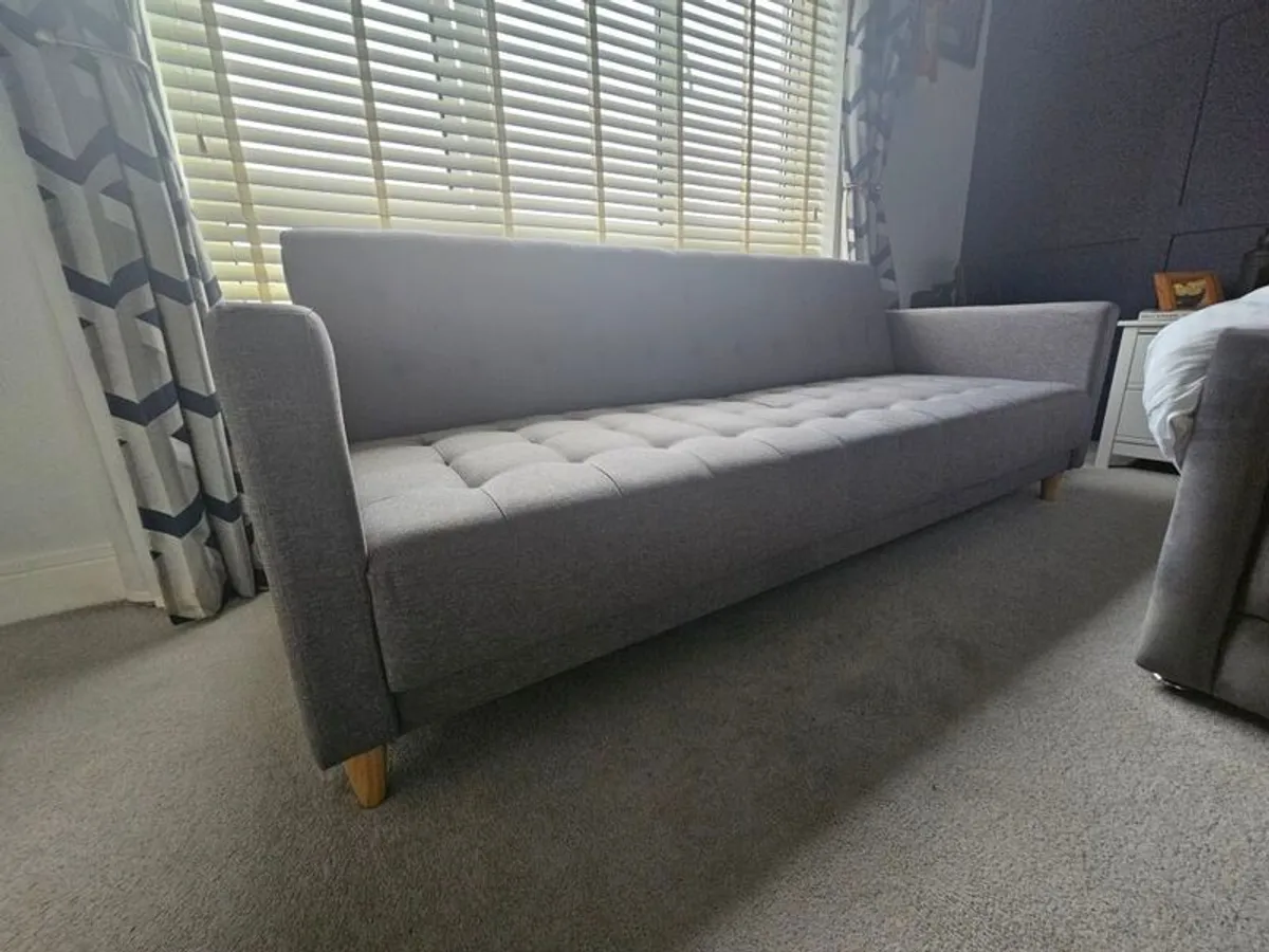 Sofa Bed - Grey Fabric - Image 2