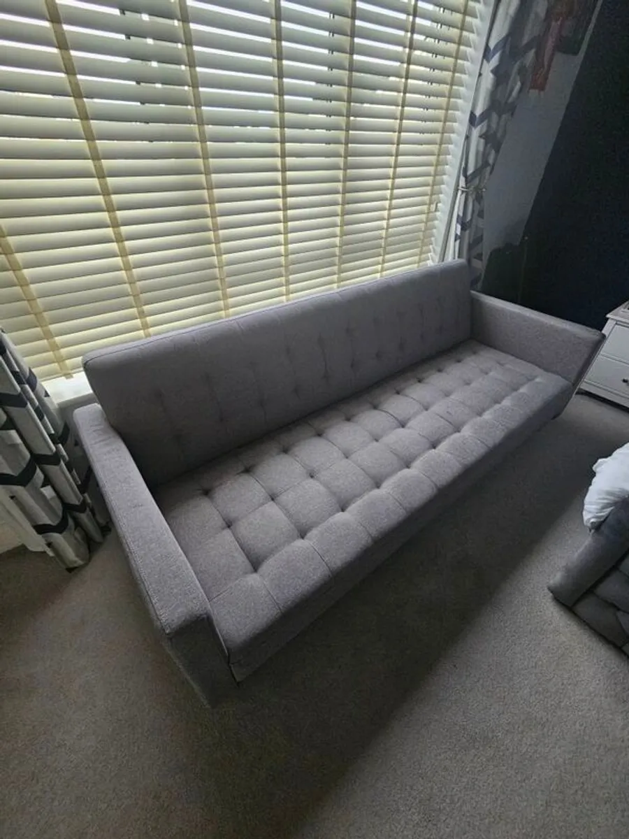 Sofa Bed - Grey Fabric - Image 4