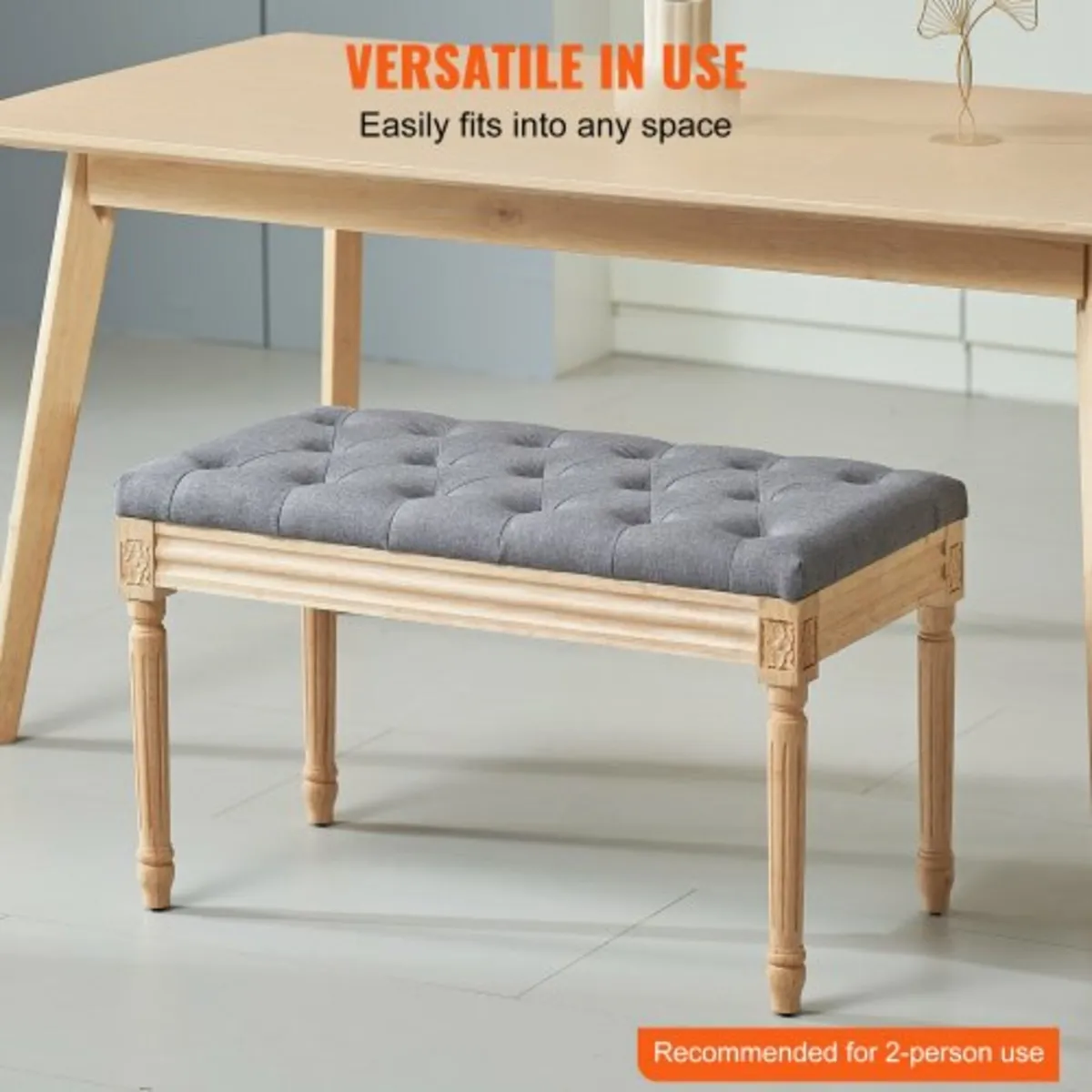 Upholstered Bench, 16"W Ottoman Bench, End of Bed - Image 2