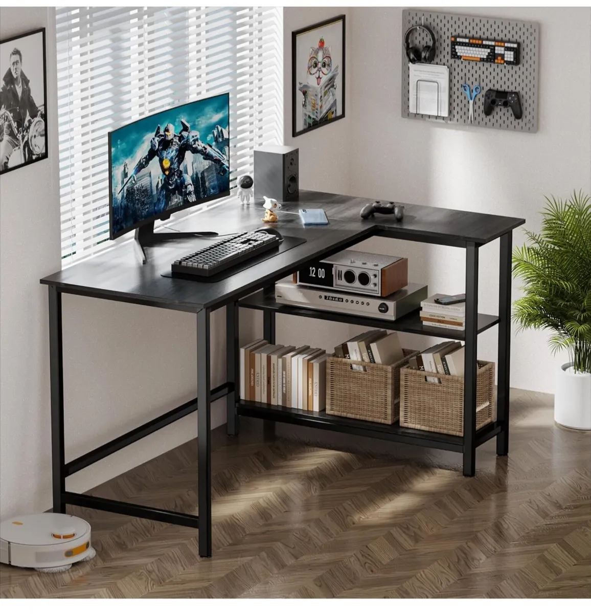 L Shaped Desk, 110x80cm Gaming Computer Desk - Image 4