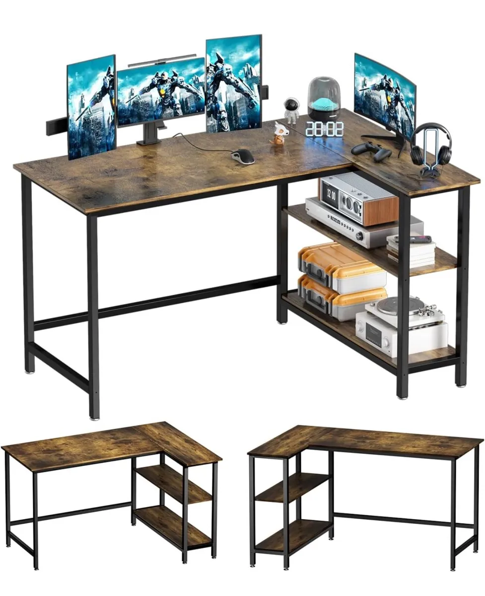 L Shaped Desk, 100x72cm Gaming Computer Desk - Image 3